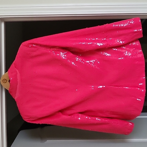 Alice and Olivia Wild Pink Sequence Blazer - Picture 3 of 4